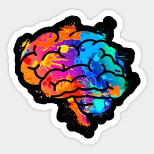 Brain Watercolor Brain Awareness Squad Sticker